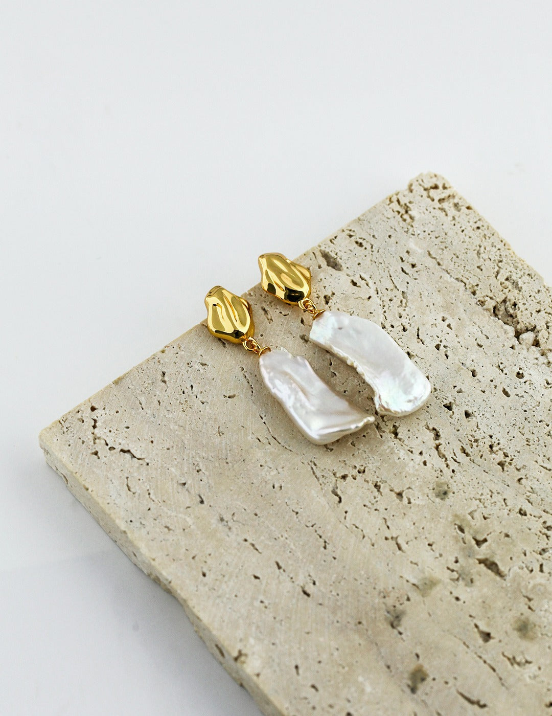 Baroque sterling silver pearl earrings_Ros'Choice Jewelry
