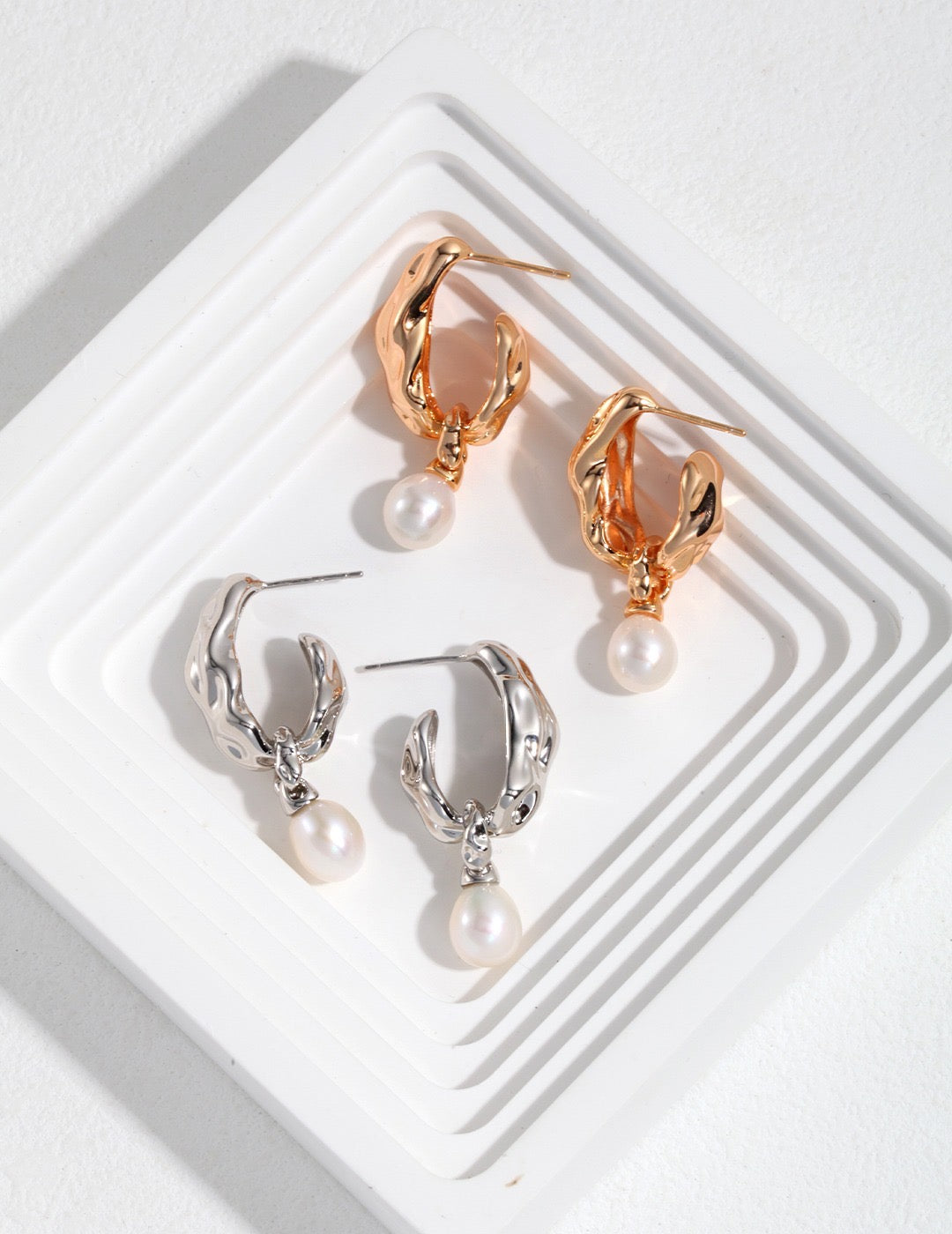 Scarf Design Sterling Silver Pearl Jewelry_Ros'Choice Jewelry