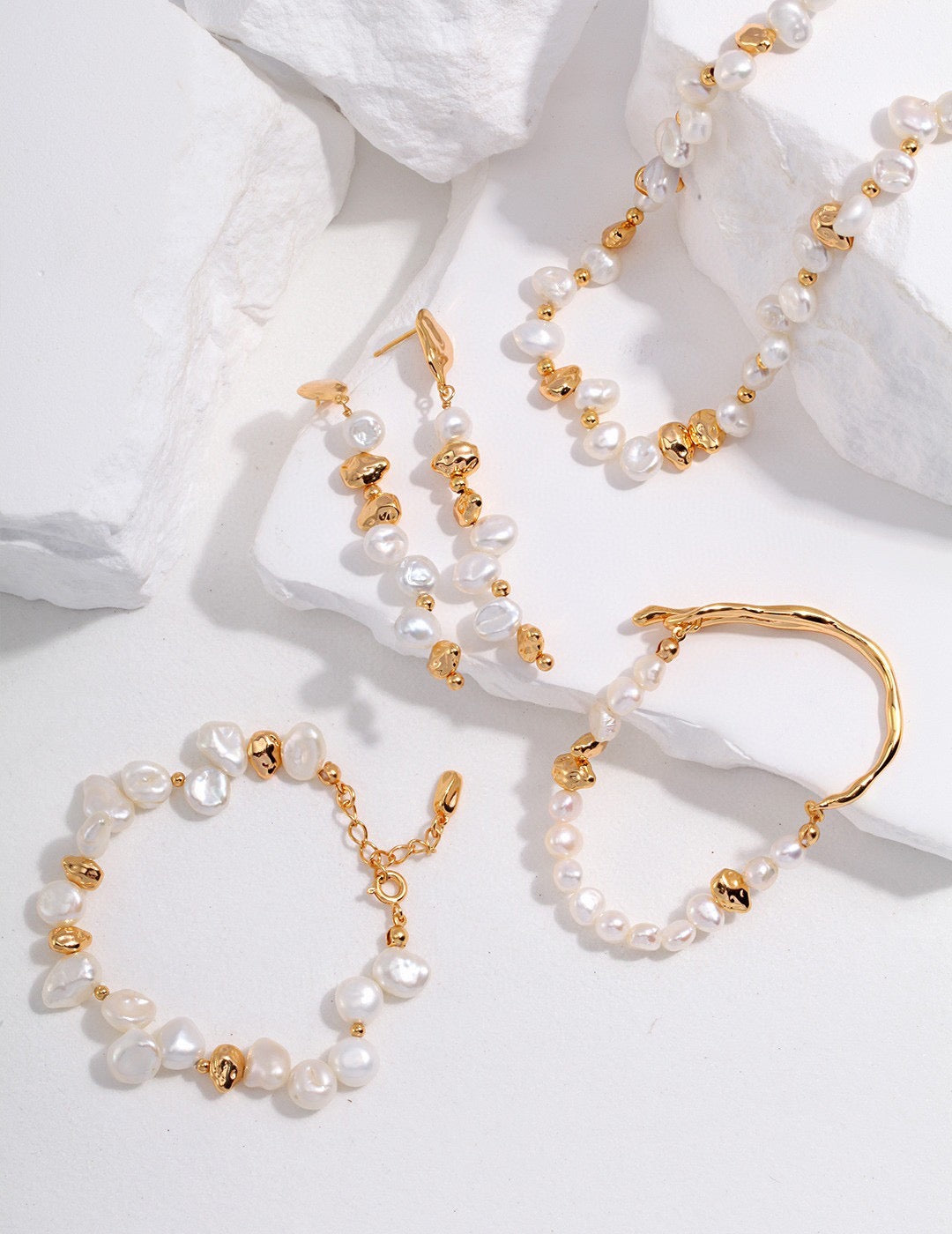 Baroque Pearl Natural Pearl Sterling Silver Jewelry_Ros'Choice Jewelry