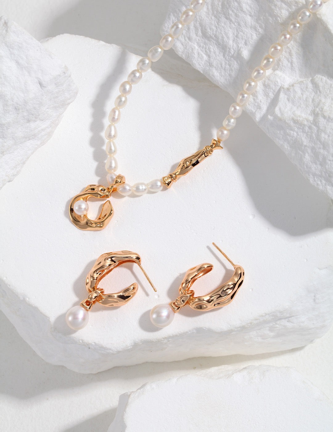 Scarf Design Sterling Silver Pearl Jewelry_Ros'Choice Jewelry