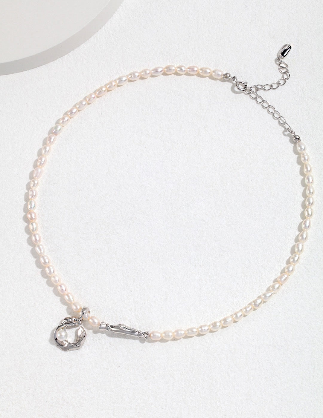 Scarf Design Sterling Silver Pearl Jewelry_Ros'Choice Jewelry