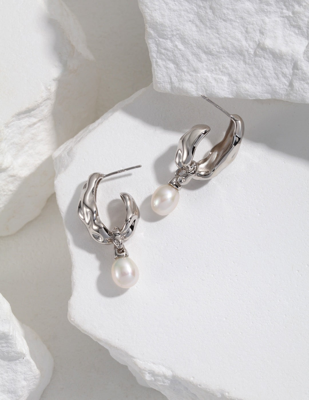 Scarf Design Sterling Silver Pearl Jewelry_Ros'Choice Jewelry